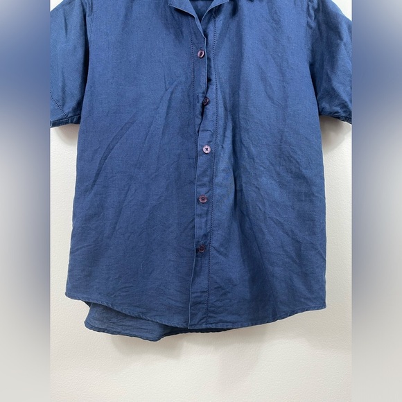 Signatures by Northern Isles Vintage Women's Blue Short Sleeve Shirt Size 6 - Picture 4 of 14